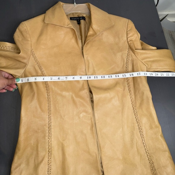 Lafayette 148 NY Women's Tan Leather Southwestern Jacket - Picture 11 of 12